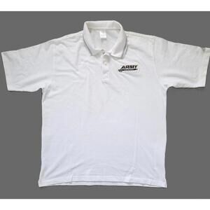 Adidas Army Lacrosse Men’s XL White Polo Shirt Embroidered Logo Cotton Golf
